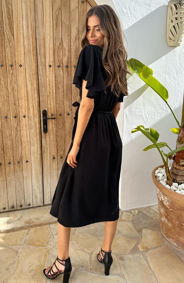 Florence Midi Jurk Zwart – shoparchief, foto 5