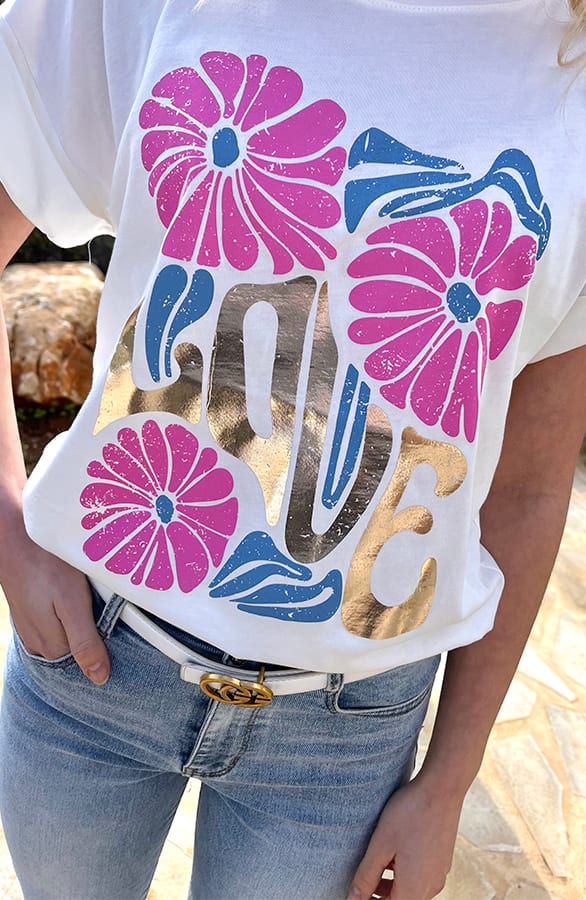 Flower Love T-Shirt Metallic – shoparchief, foto 6