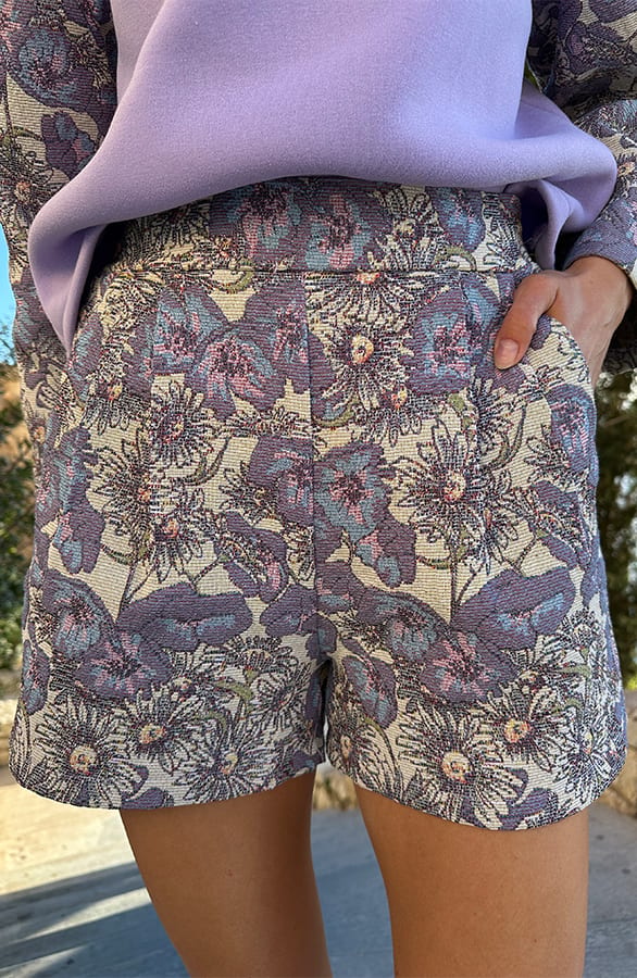 Flower Short Lila – broeken en shorts, foto 1