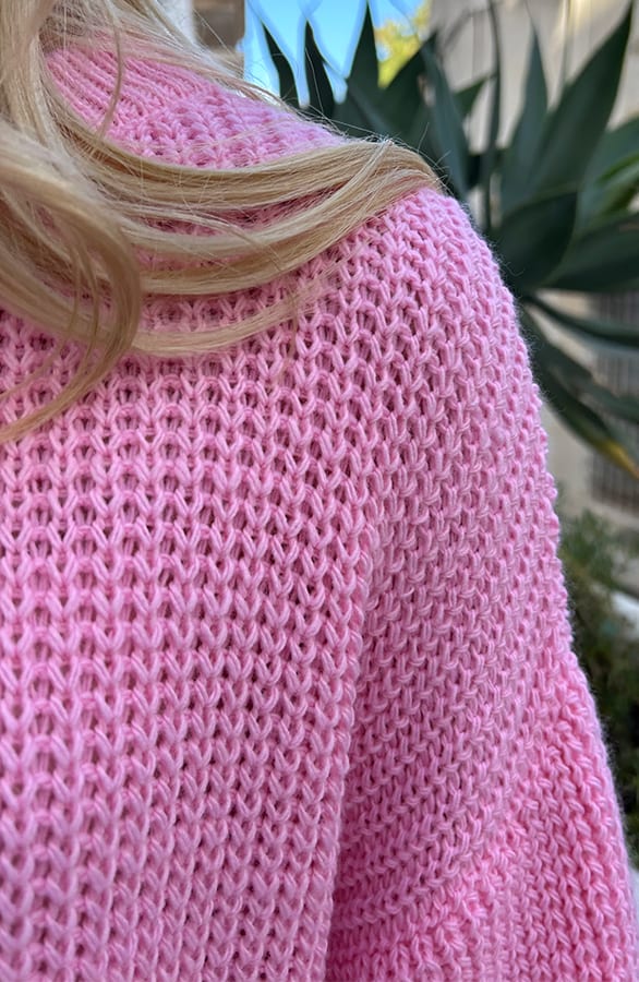 Gehaakte Trui Met Pofmouw Pink – shoparchief, foto 3