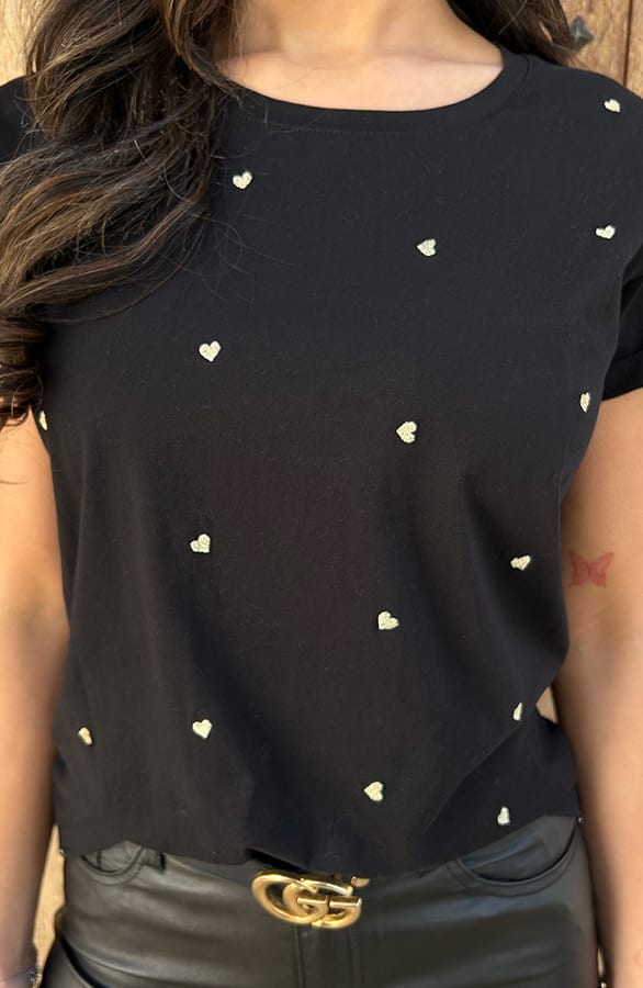 Hartjes Top Cotton Embroidery Zwart – tops, foto 8