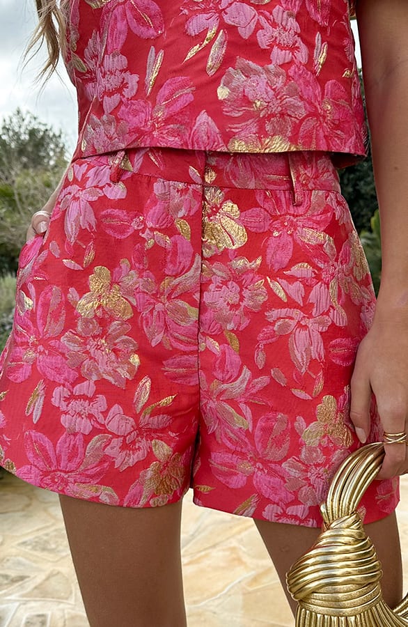 Jacquard Flower Short Fuchsia – shorts, foto 1