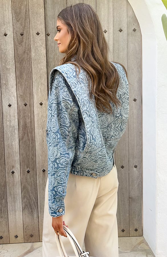 Limited Denim Jacket Roses – jassen, foto 4