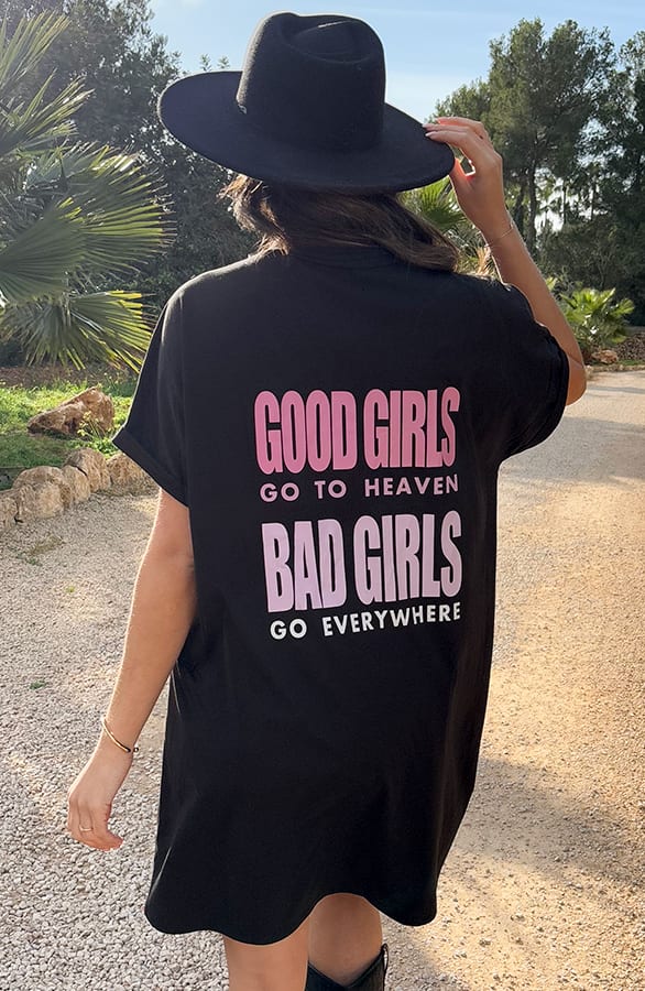 Loosefit Tee Dress Good Girls Zwart – shoparchief, foto 1