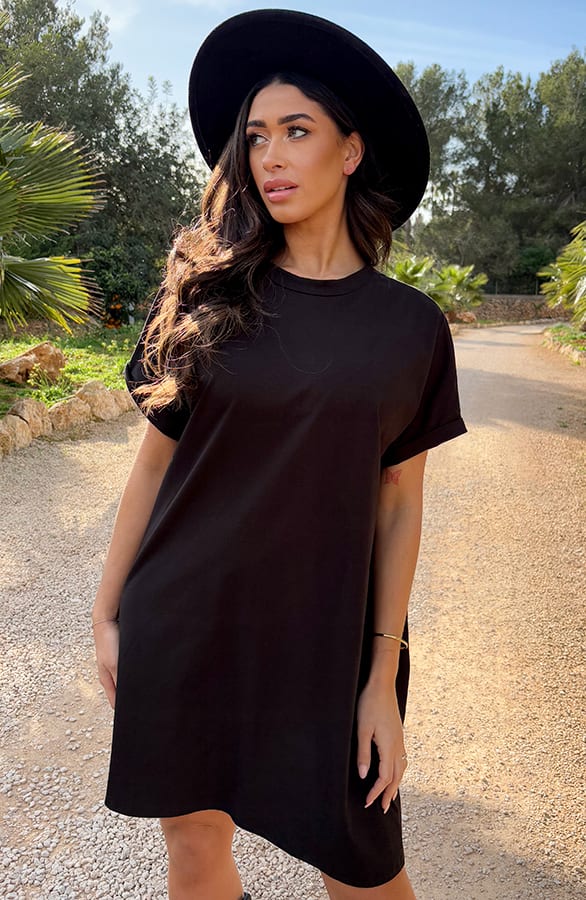 Loosefit Tee Dress Good Girls Zwart – shoparchief, foto 5