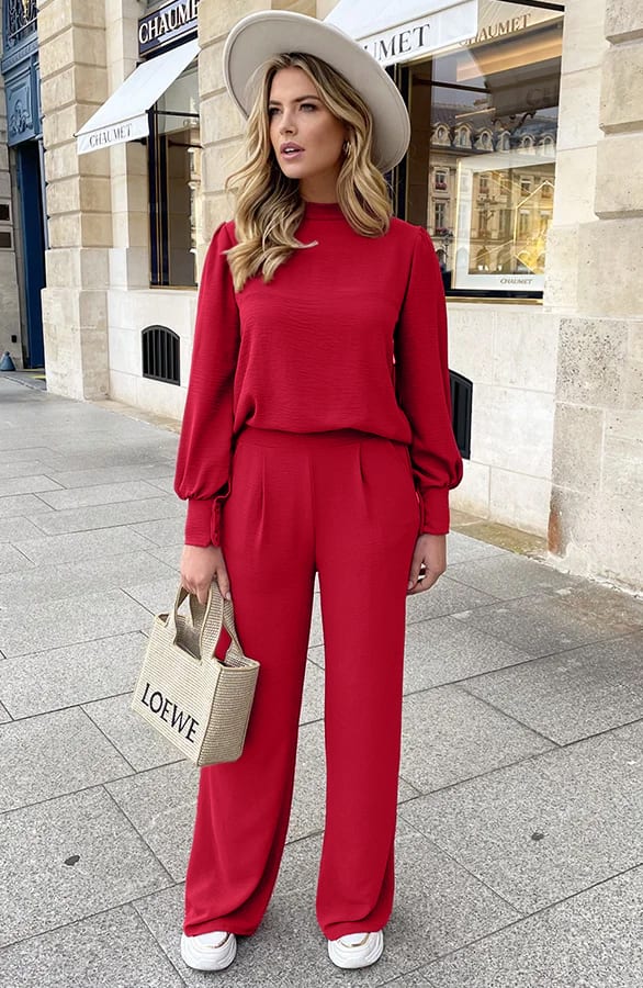 Mila Pantalon Bordeaux Regular – shoparchief, foto 6