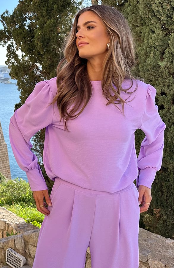 Mila Blouse Long Sleeve Lila – alle kleding, foto 5