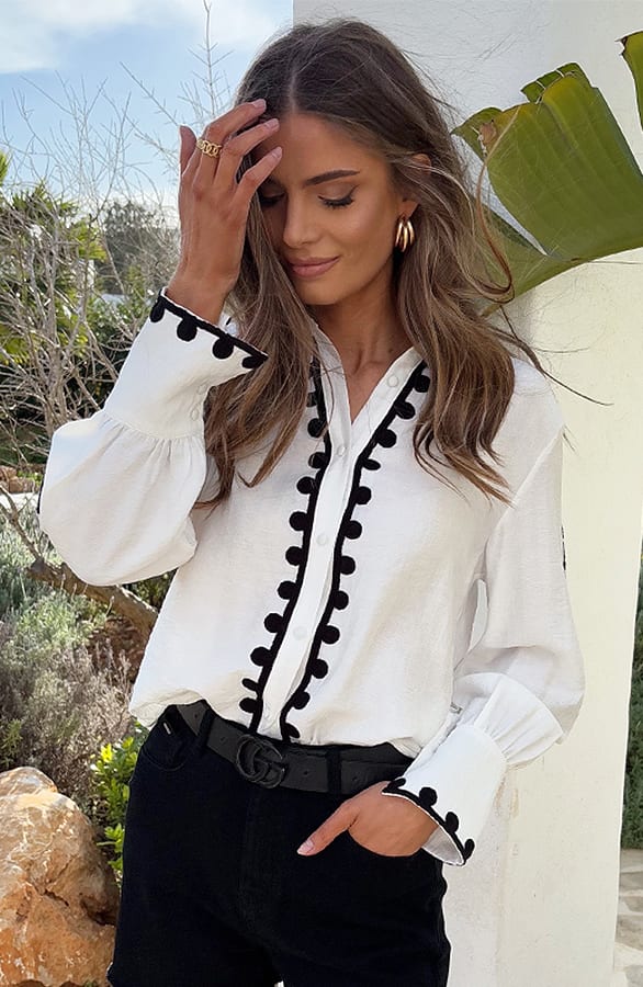 Oversized Embroidery Blouse Ecru – alle kleding, foto 6