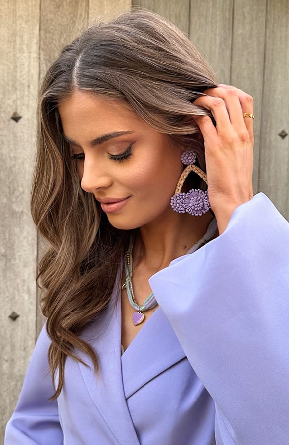 Lila Blossom Oorbellen Handmade – shoparchief, foto 4