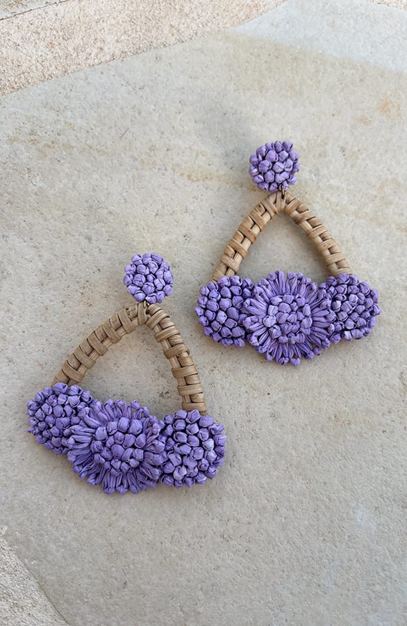 Lila Blossom Oorbellen Handmade – shoparchief, foto 1