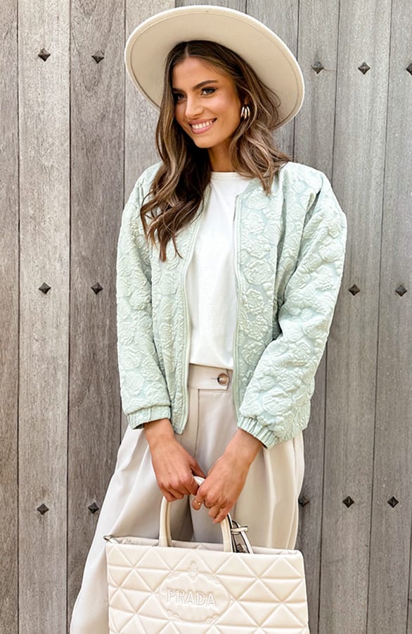Roses Bomber Jacket Mint – jassen, foto 3