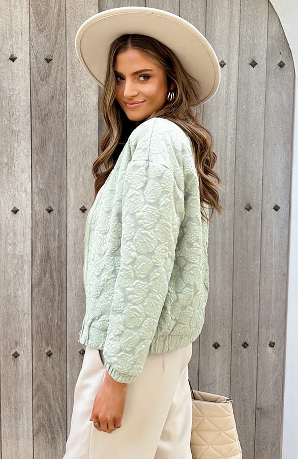 Roses Bomber Jacket Mint – jassen, foto 4