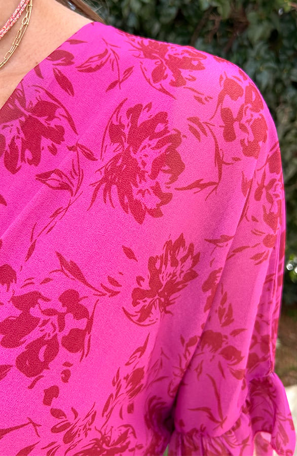 Ruffle Laagjes Jurk Floral Fuchsia – jurken, foto 4