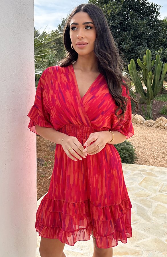 Ruffle Laagjes Jurk On Fire – shoparchief, foto 9