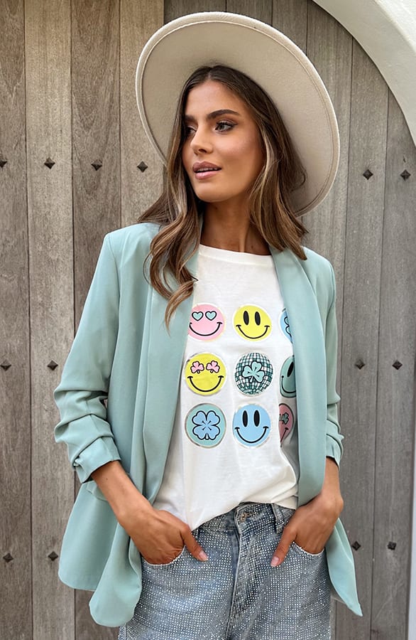 T-Shirt Smiley Print Ecru – tops, foto 9