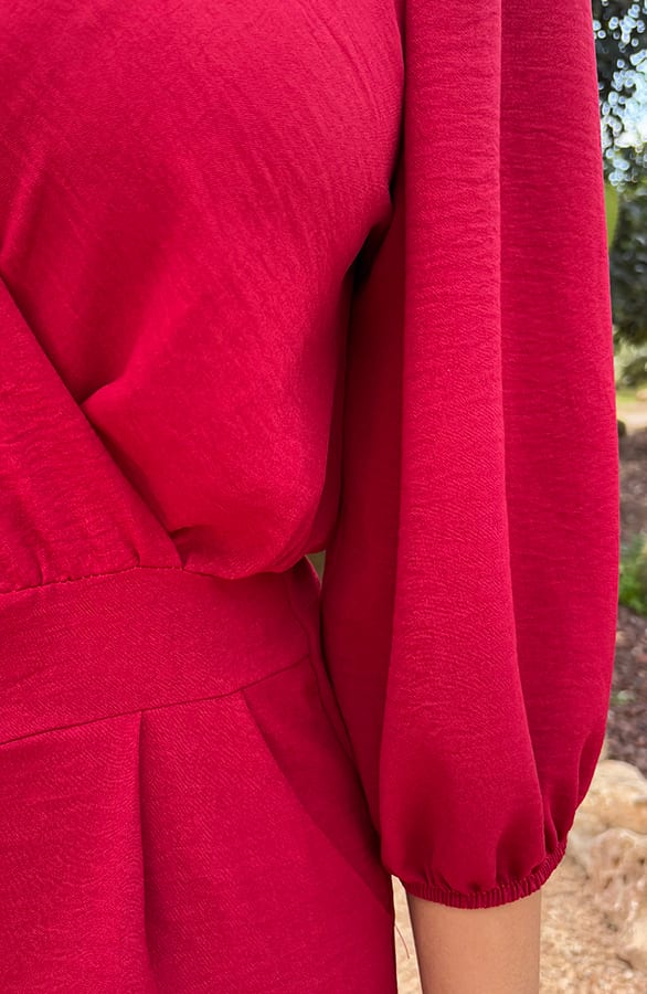 Timeless V-Hals Jumpsuit Bordeaux – jumpsuits en playsuits, foto 9