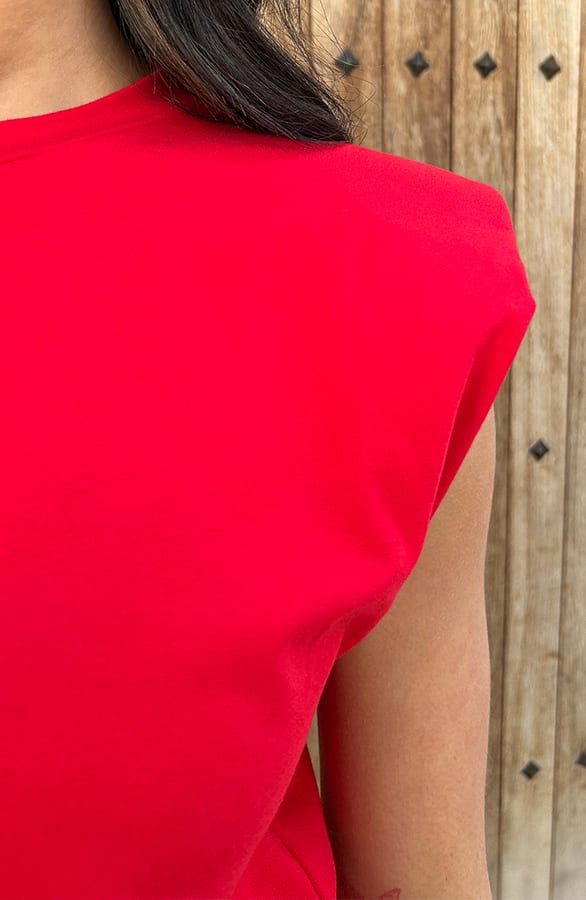 Top Met Schoudervulling Rood – shoparchief, foto 6