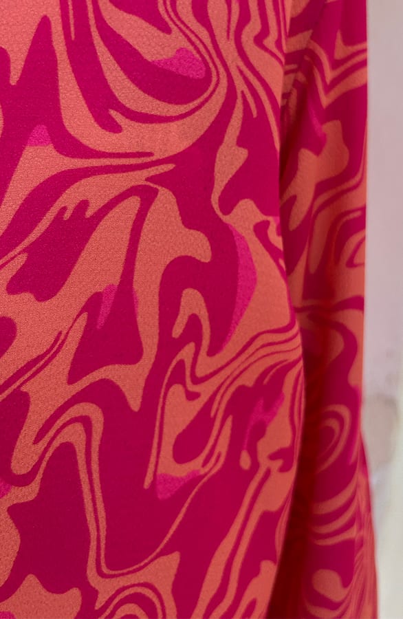 V-Hals Blouse Fuchsia Oranje – shoparchief, foto 6