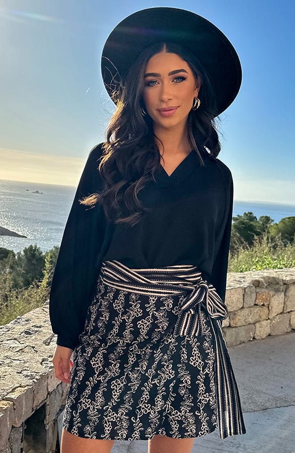 Wrap Skirt Lulu Zwart – shoparchief, foto 6