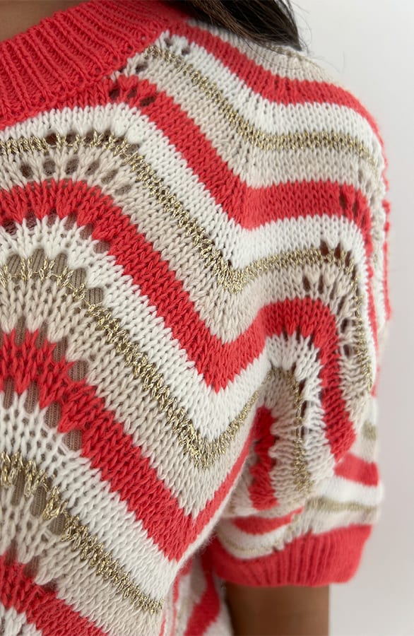 Zigzag Trui Koraal Lurex – shoparchief, foto 9