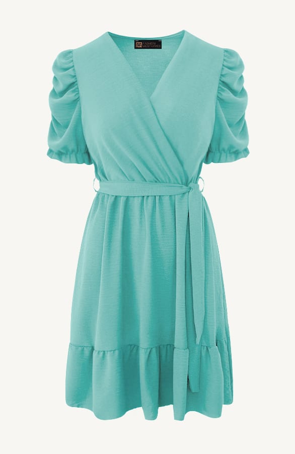 Amalfi Jurk Met Pofmouwen Mint – shoparchief, foto 11