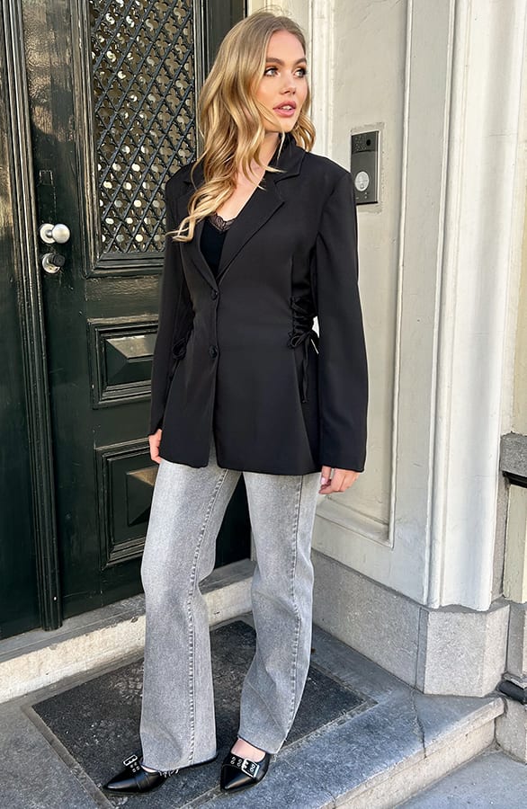 Blazer Met Strik Detail Zwart – shoparchief, foto 7