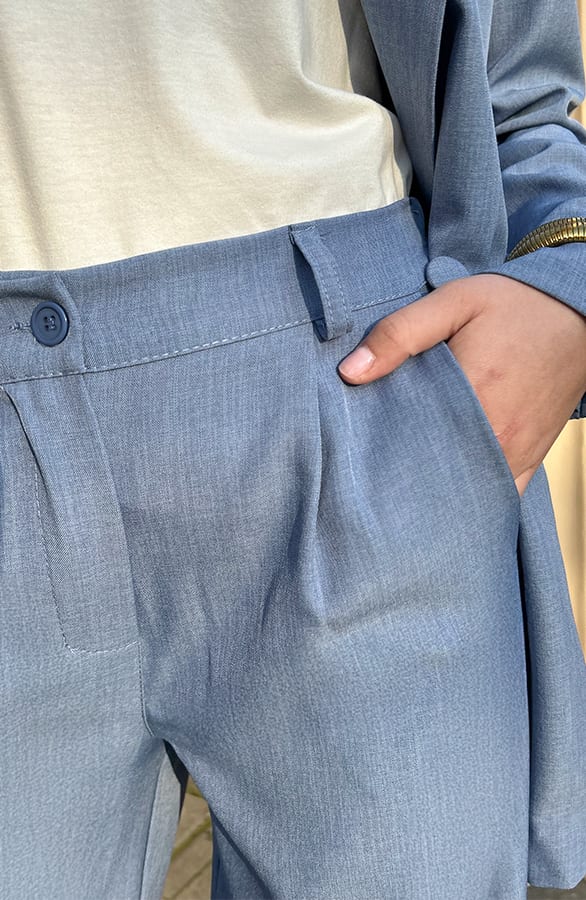 Casual Pantalon Wide Leg Jeans Blue – shoparchief, foto 7