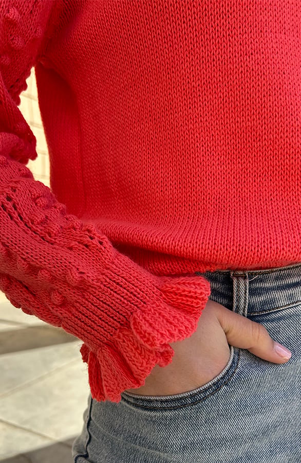 Detailed Sleeve Trui Koraal – shoparchief, foto 16