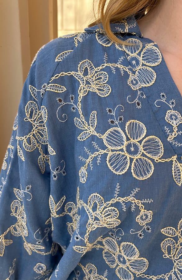 Embroidery Denim Flower Blouse – shoparchief, foto 10