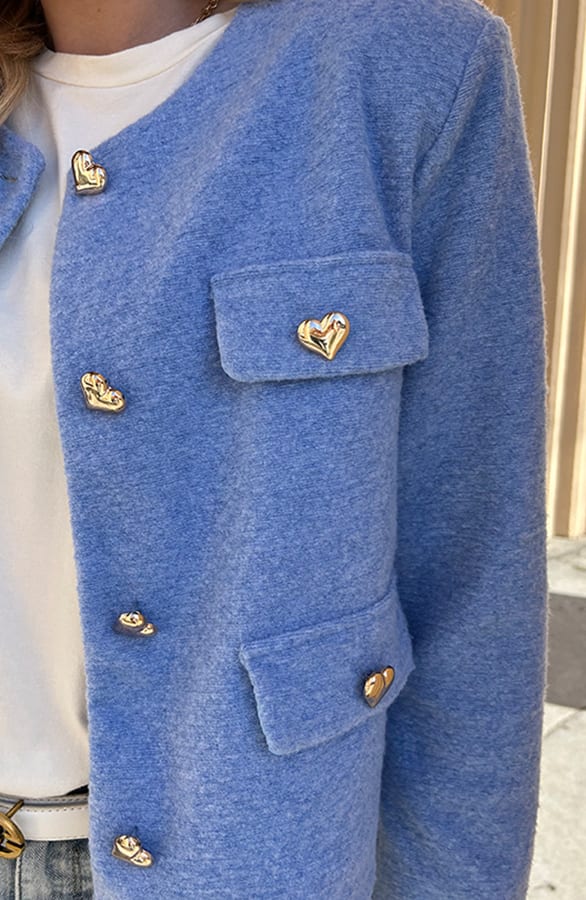 Heart Soft Short Jacket Baby Blue – shoparchief, foto 9