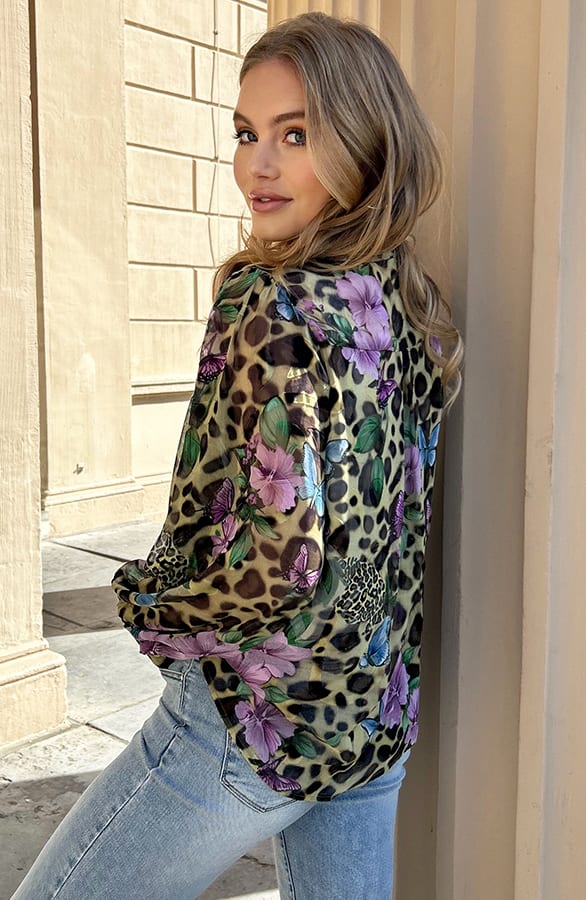 Leopard Blouse Luxury Flower – shoparchief, foto 8