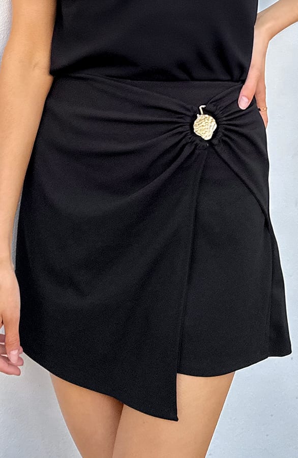Scuba Skort Shell Wrap Zwart – shoparchief, foto 1