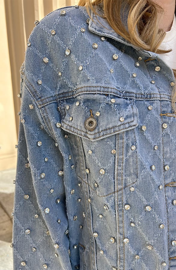 Strass Oversized Denim Jacket – shoparchief, foto 5