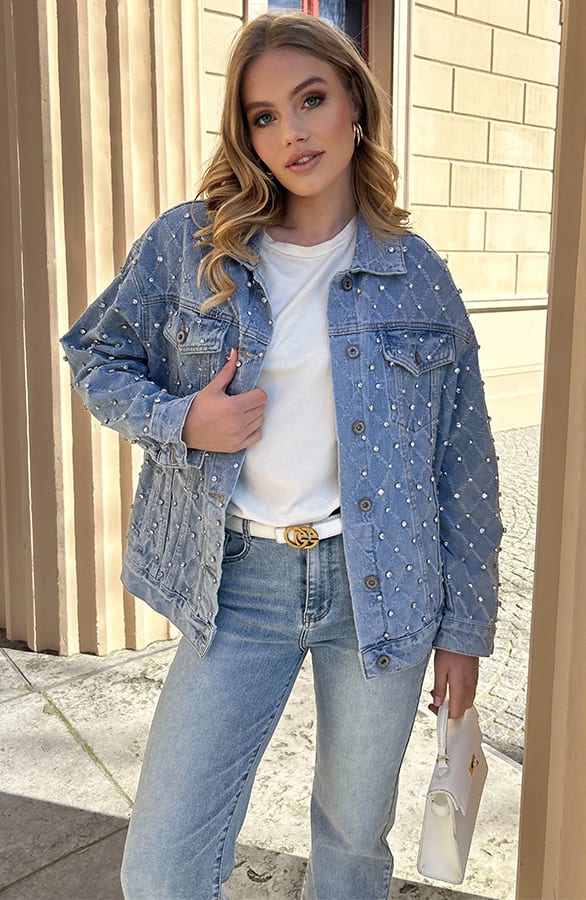Strass Oversized Denim Jacket – shoparchief, foto 4