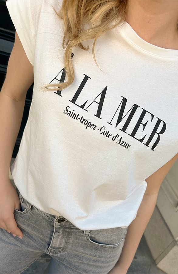 T-Shirt A La Mer Art Work Blauw – tops, foto 4