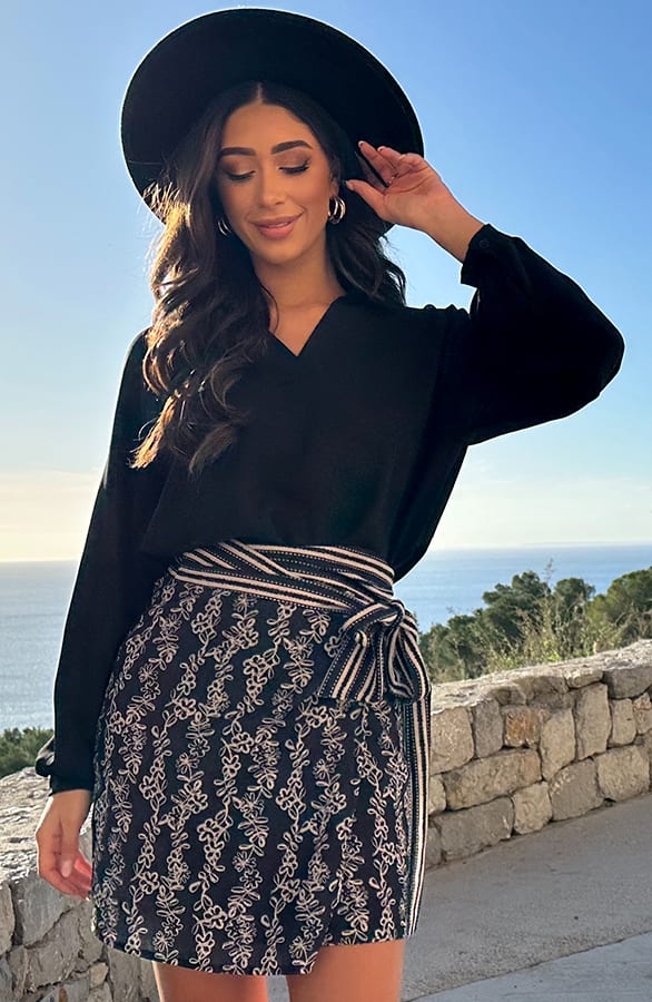V-Hals Blouse Rome Zwart – shoparchief, foto 8