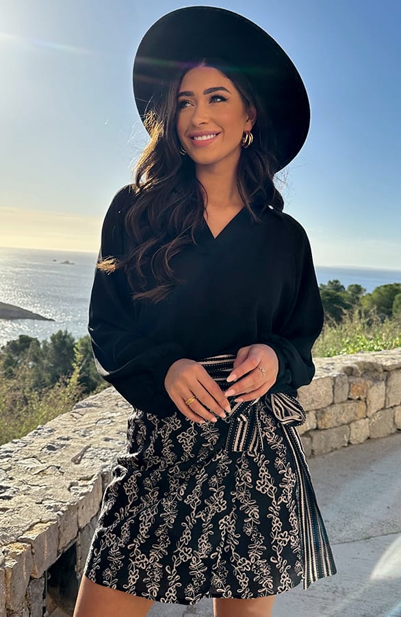 V-Hals Blouse Rome Zwart – shoparchief, foto 6
