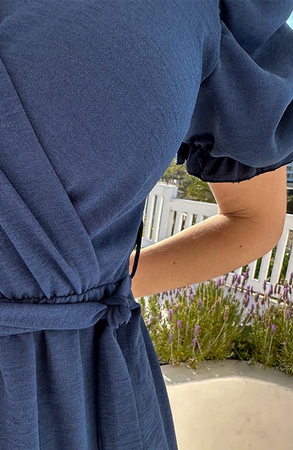 Amalfi Jurk Met Pofmouwen Night Blue – shoparchief, foto 8