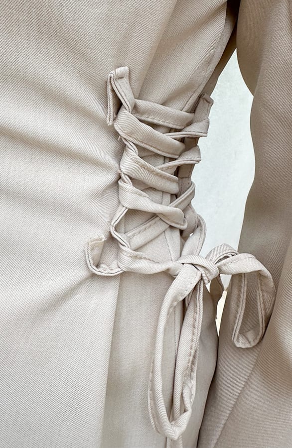 Blazer Met Strik Detail Beige – shoparchief, foto 12