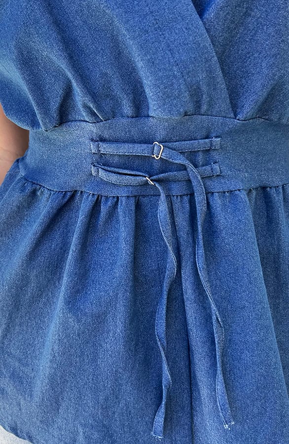 Classic V-Hals Top Denim – shoparchief, foto 8