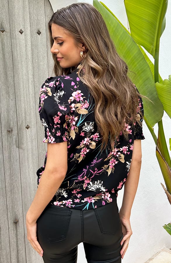 Col Top Bloemen Zwart – tops, foto 7