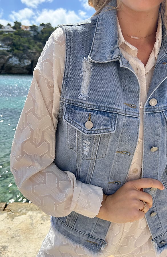 Denim Gilet Damaged, Westen, Foto 13