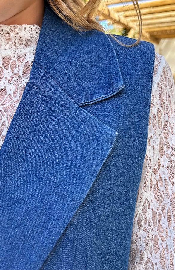 Denim Gilet Met Sierzakken – gilets, foto 7