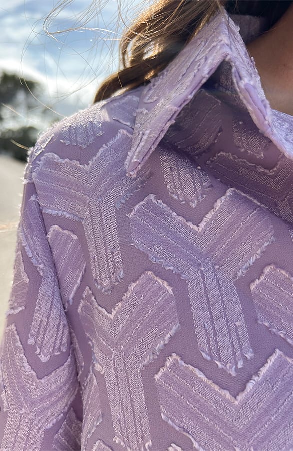 Detailed Print Blouse Lila – shoparchief, foto 6