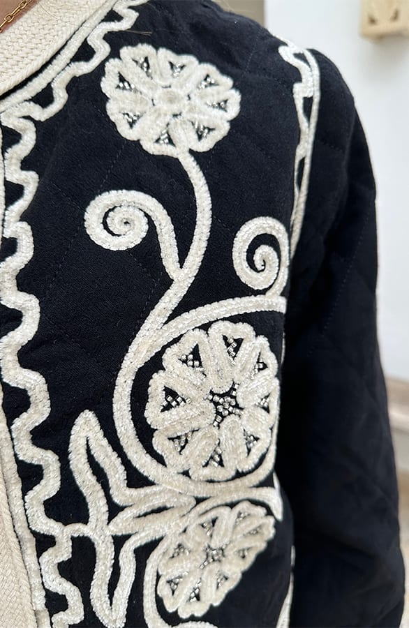 Embroidery Detailed Jacket Zwart – alle kleding, foto 7
