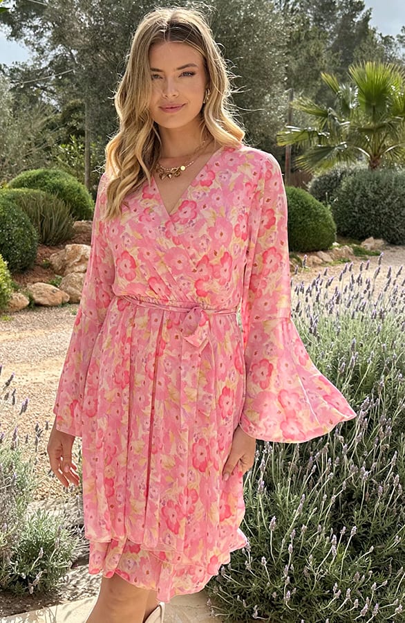Floral Jurk Wijde Mouw Spring Flower – shoparchief, foto 7