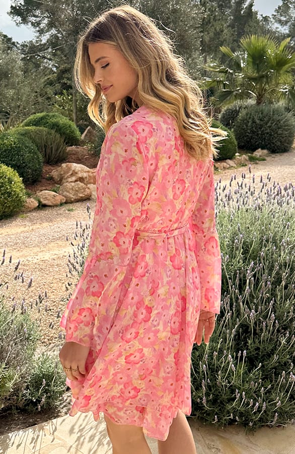 Floral Jurk Wijde Mouw Spring Flower – shoparchief, foto 6