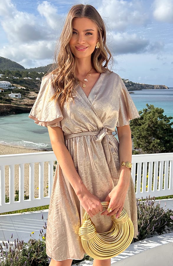 Florence Kleid Metallic Gold, Kleider, Foto 4