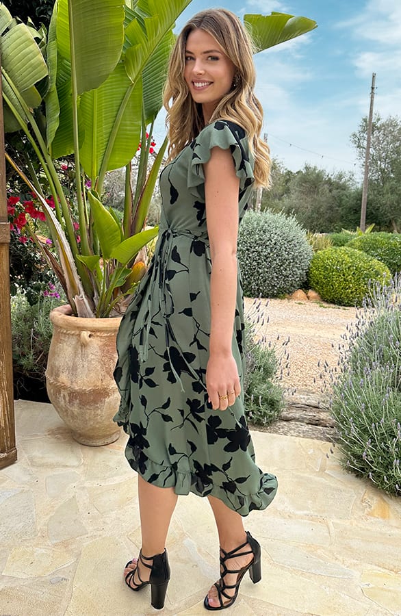 Flower Jurk Midi Army Zwart – shoparchief, foto 7