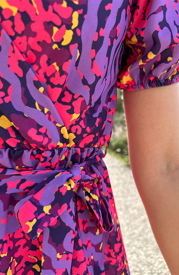 Midi Split Jurk Print Paars – jurken, foto 5